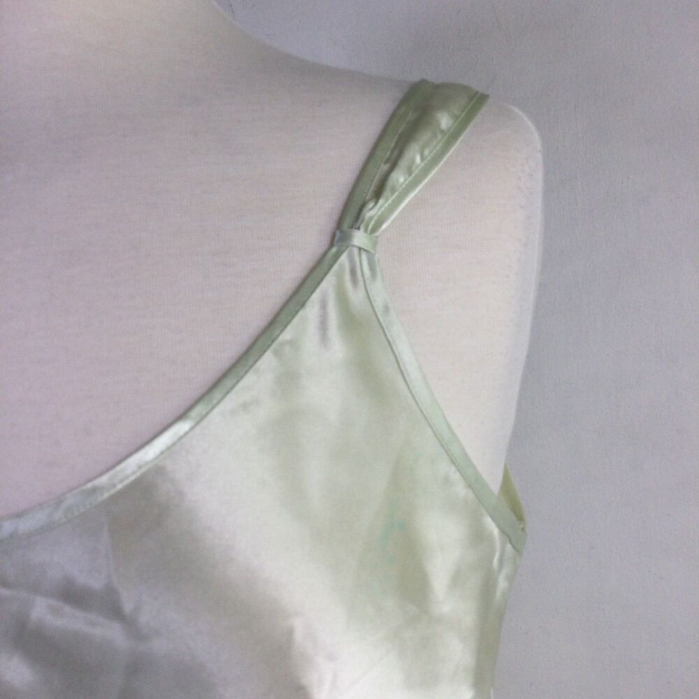 Oscar De La Renta Womens Logo Belted Satin Robe With Gown Set Green Size XL - Picture 12 of 16